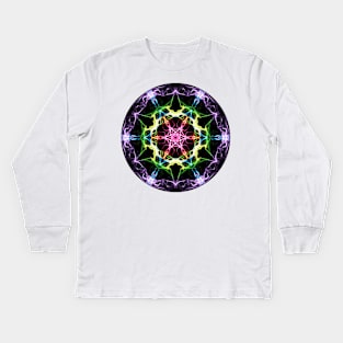 Rainbow Glow Circle Kids Long Sleeve T-Shirt